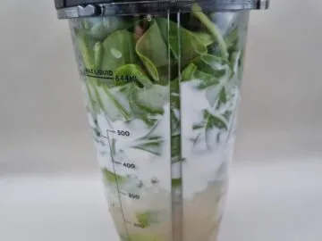 Eple og spinatsmoothie som ikke er ferdigblenda